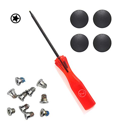Padarsey 4 Pack Rubber Case Feet+Set of 10pcs Repair Replacement Screw+1pcs 5 Point Pentalobe Screwdriver Compatible for MacBook Pro Retina A1425 A1502 A1398 13" 15" Bottom Case - Image 2