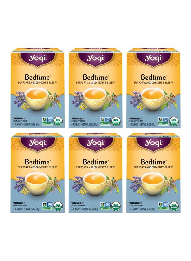 YOGI Tea - Bedtime (6 Pack) - Supports a Good Night's Sleep - Tea with Passionflower, Chamomile, Valerian Root, and Lavender - 96 Organic Herbal Tea Bags - Image 1