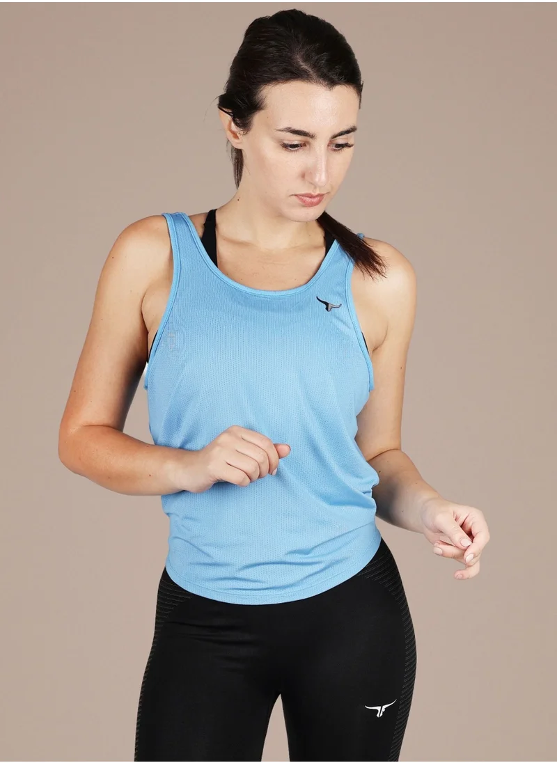 THUGFIT BreezyBack Tie back Tank Top -Blue