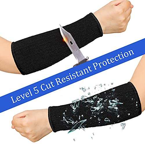 Geyoga 2 Pairs Cut Resistant Sleeves Level 5 Arm Protective Sleeve for Thin Skin and Bruising Gardening for Men Women(Black) - Image 3