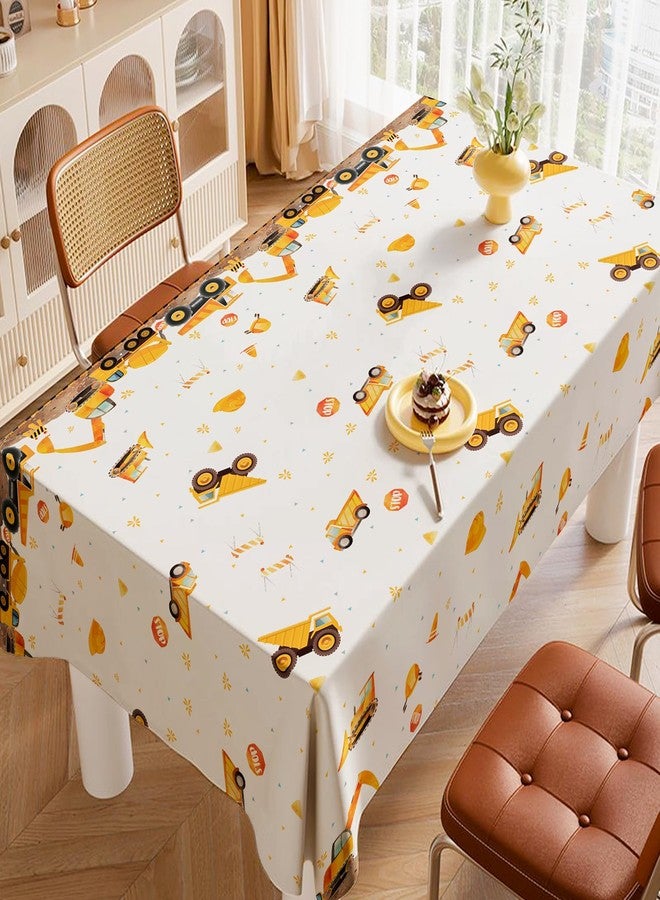 Zharkoo 2 Pack Construction Party Tablecloth, Digger and Excavator Theme Table Cover, 108x54 Inch Truck Birthday Party Decors, Rectangle Waterproof Table Cloth - Image 3