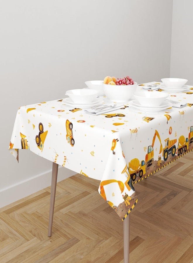 Zharkoo 2 Pack Construction Party Tablecloth, Digger and Excavator Theme Table Cover, 108x54 Inch Truck Birthday Party Decors, Rectangle Waterproof Table Cloth - Image 4
