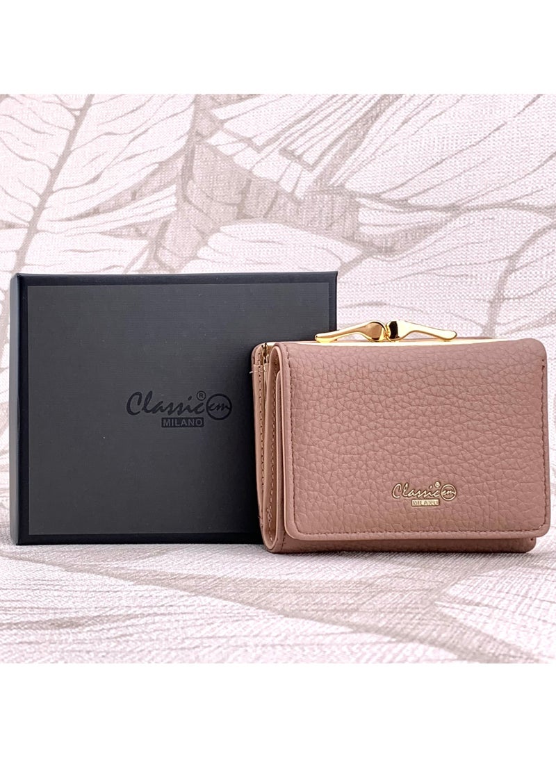 كلاسيك ميلانو - محفظة نسائية أنيقة من الجلد الصناعي مع حافظة بطاقات | محفظة عملات معدنية للنساء | محفظة نسائية نحيفة للاستخدام اليومي والسفر والهدايا - Image 1