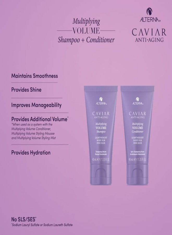 Alterna Haircare CAVIAR Anti-Aging Multiplying Volume Travel Kit - Shampoo, Conditioner, Styling Mist | For Fine, Thin Hair | Light Hold | Sulfate Free - Image 2