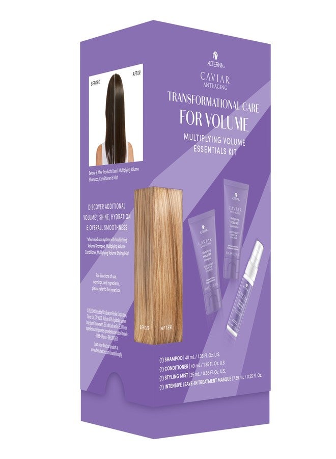 Alterna Haircare CAVIAR Anti-Aging Multiplying Volume Travel Kit - Shampoo, Conditioner, Styling Mist | For Fine, Thin Hair | Light Hold | Sulfate Free - Image 1