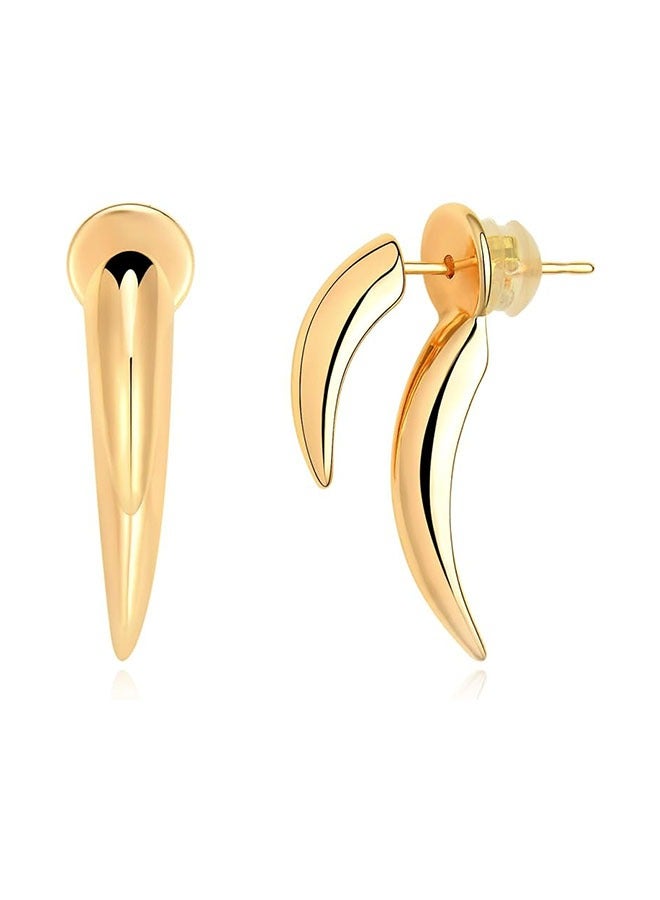 Mevecco Women Earrings Gold Stud 14K Gold Filled Small Simple Handmade Hypoallergenic Everyday Jewelry - Image 1