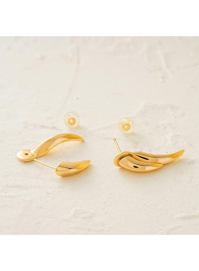 Mevecco Women Earrings Gold Stud 14K Gold Filled Small Simple Handmade Hypoallergenic Everyday Jewelry - Image 5