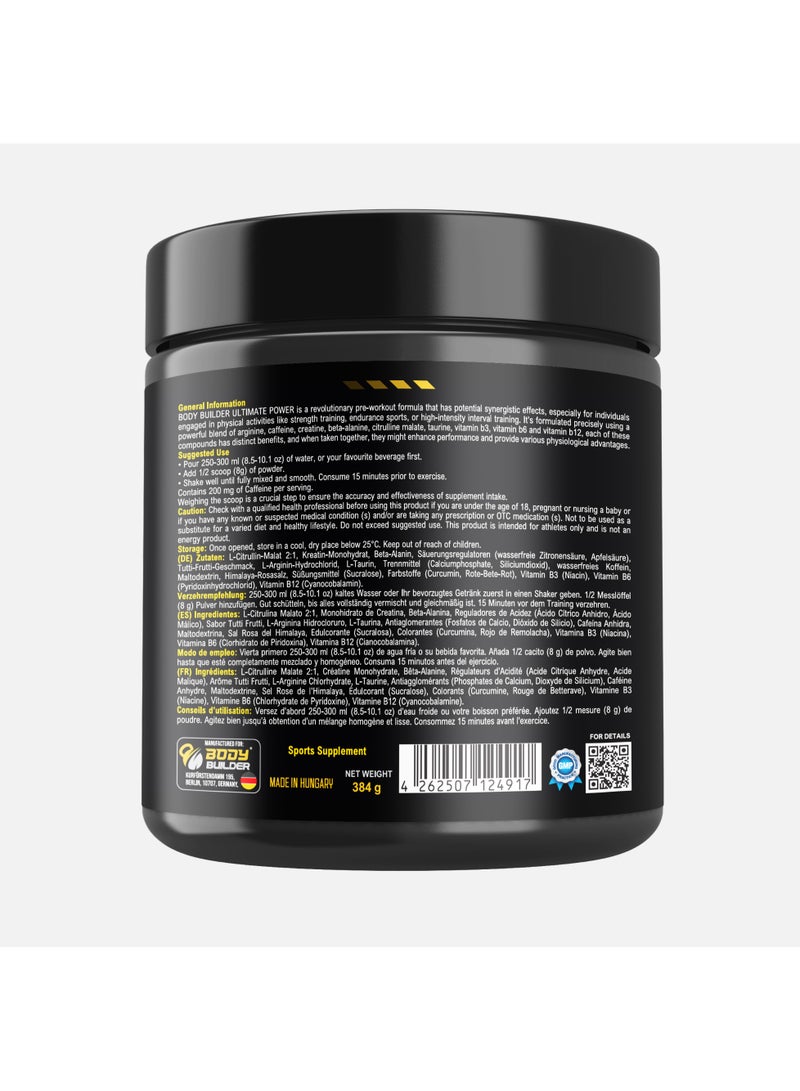 Body Builder Ultimate Power Pre Workout Supplement - Energy Flavour - 24 servings - Image 3