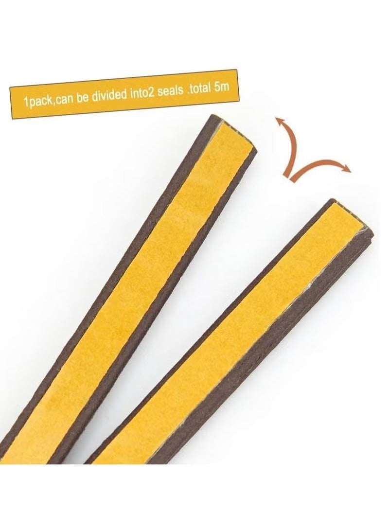 High Quality Self-Adhesive Foam Weather Stripping Tape，Foam Weather Seal Strip for Sliding Windows, Doors Frame Side, Pile Self Adhesive Window Seal Tape for Door Draft Stopper, SoundProof Winter Insulation, 10M, Coffee - Image 3