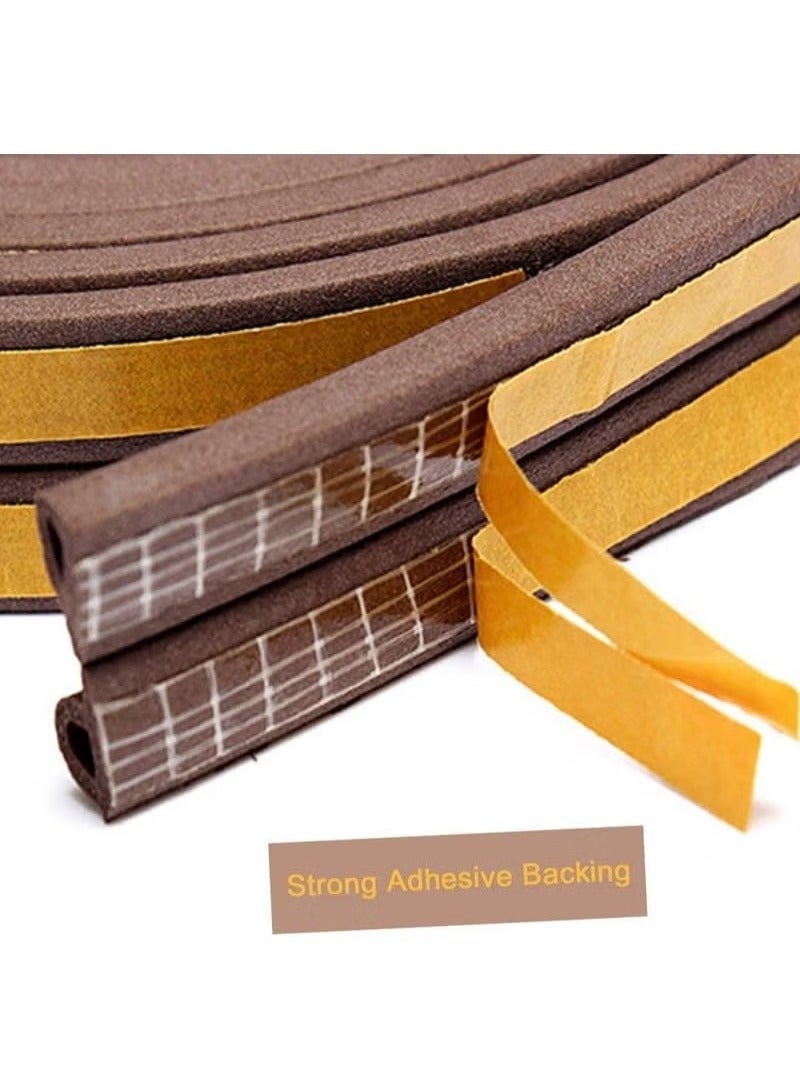High Quality Self-Adhesive Foam Weather Stripping Tape，Foam Weather Seal Strip for Sliding Windows, Doors Frame Side, Pile Self Adhesive Window Seal Tape for Door Draft Stopper, SoundProof Winter Insulation, 10M, Coffee - Image 2