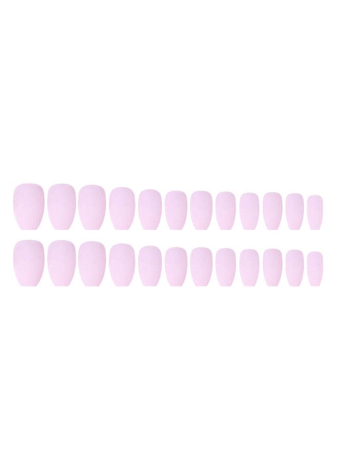 NIBEMINENT 24-Piece Ballerina Artificial False Nail Set Pink - Image 1