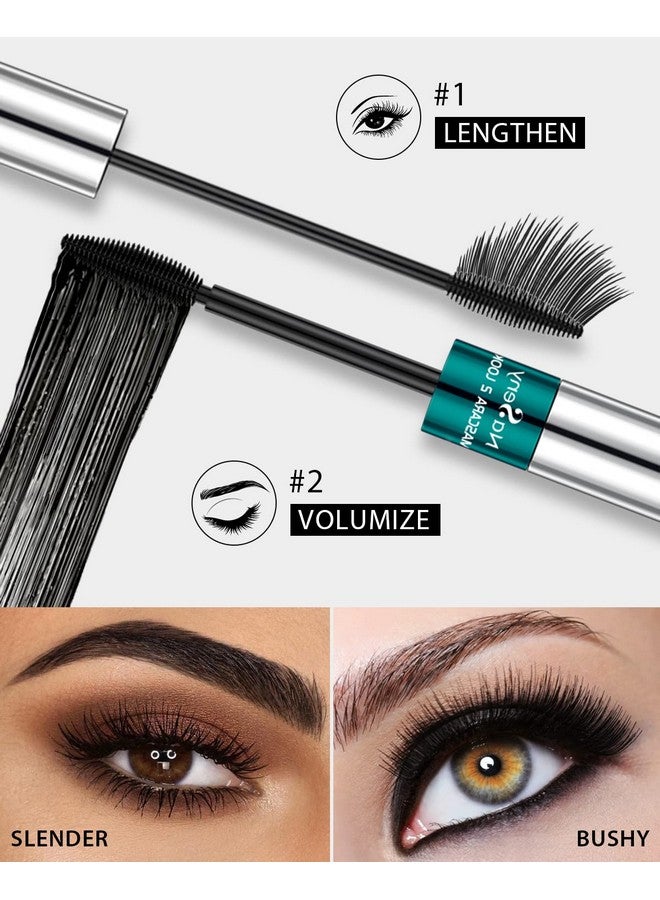 NaSeny 2In1 Vibely Mascara Waterproof Black Volume And Length Thickening And Lengthening Dual Effect 5X Longer Mascara Smudge-Proof Non Clumping - Image 2