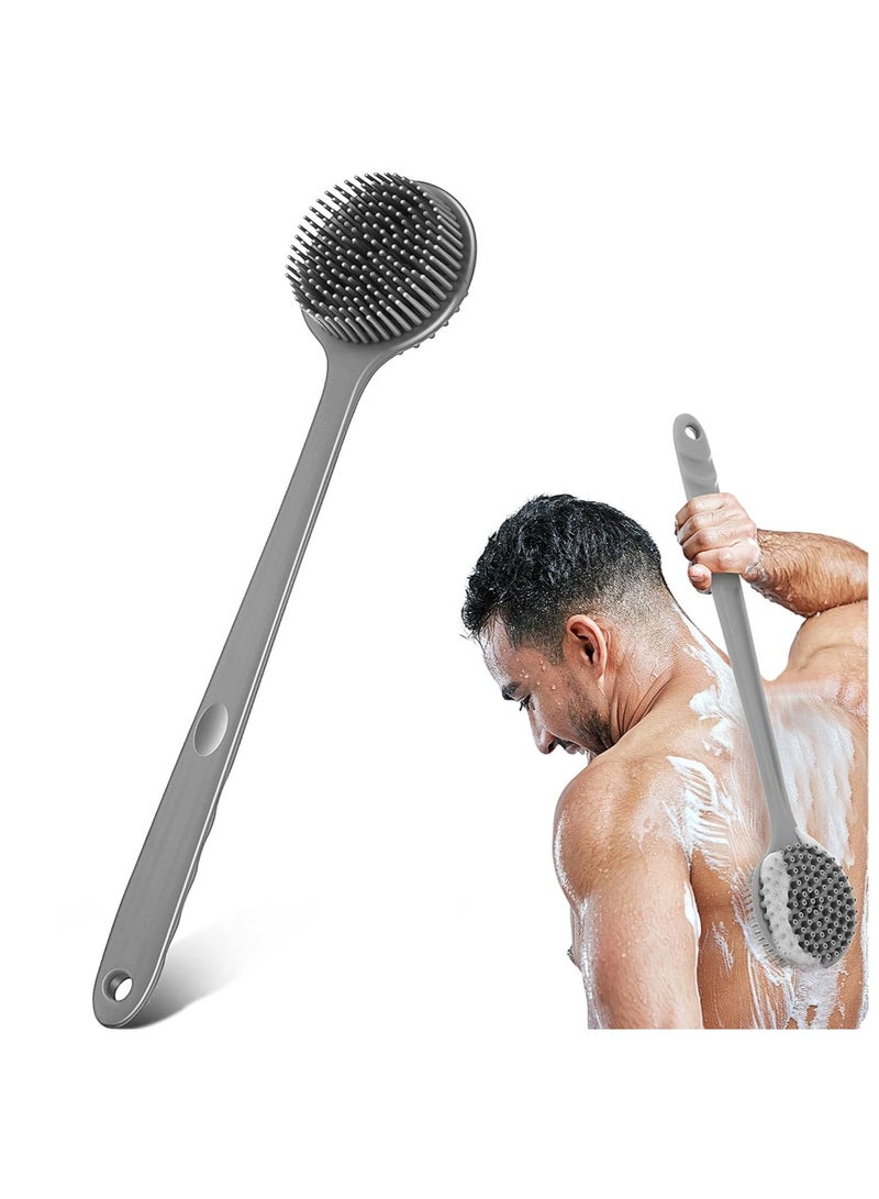 PANDA JOJO Shower Brush Silicone Bath Body Brush with Soft Bristles Back Cleaning Washer - Image 1