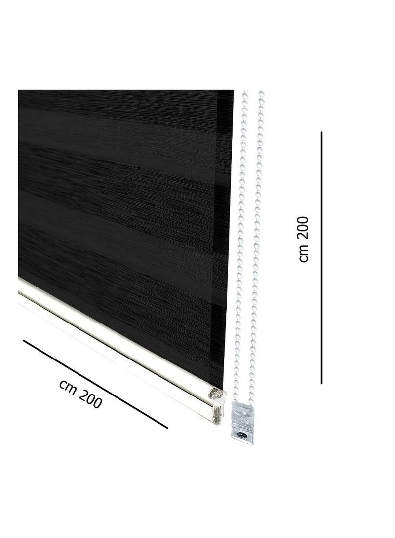 Home Gallery Zebra Blinds for Windows 200*200 cm Black - Image 4