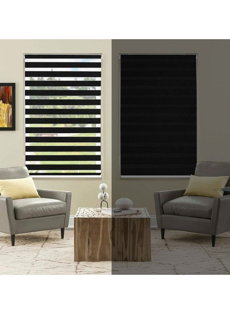 Home Gallery Zebra Blinds for Windows 200*200 cm Black - Image 2