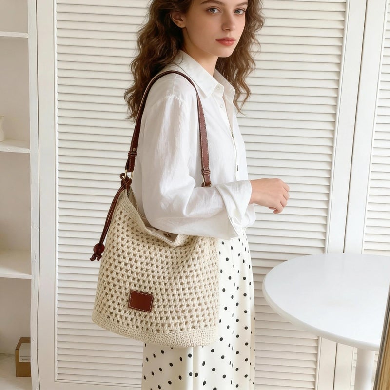 Eiyye Crochet Purse for Women Shoulder Bag Woven Purses Boho Crochet Bag Beach Bags Summer for Travel Everyday Use - Image 2