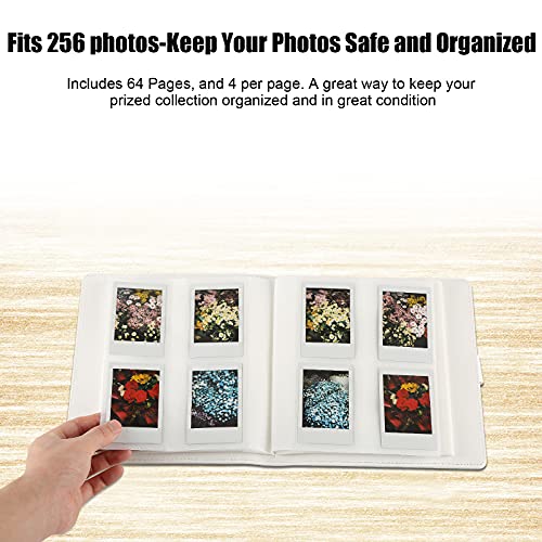 Veicevol 256 Pockets Photo Album for Fujifilm Instax Mini Camera, Polaroid Camera, Leather Cover, Photo Album for Instax Mini 12 11 9 40 90 8 7 Evo LiPlay Instant Camera, 2x3 Photo Albums(White) - Image 4