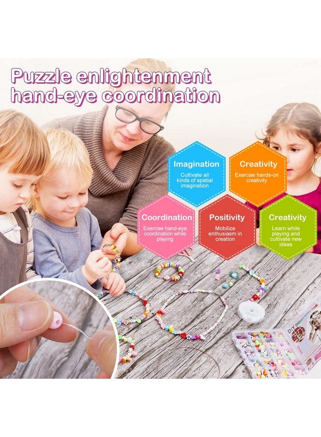 إليكتومانيا مجموعة صنع أساور إليكتومانيا، 500 قطعة، مجموعة صنع أساور للبنات، مجموعة صنع مجوهرات، أنواع وأشكال مختلفة من خرز الأكريليك الملون للأطفال فوق سن ثلاث سنوات، متعددة الاستخدامات - Image 2