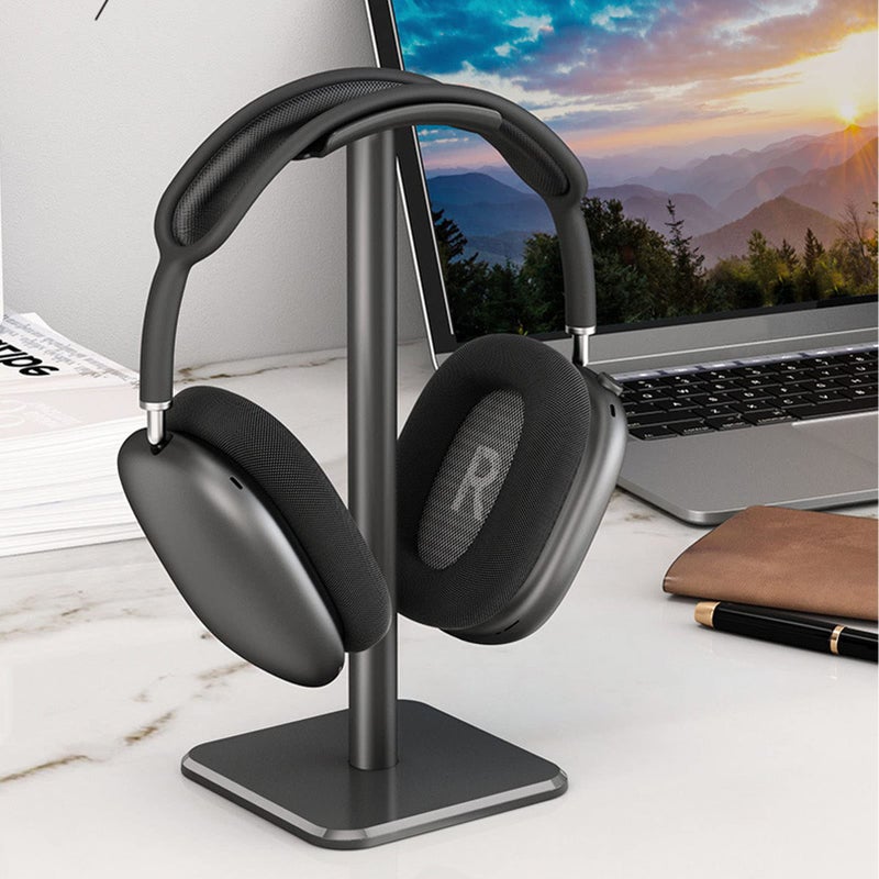 Pink Headphone Stand With TPU Tray Anti Slip Base Aluminum Support Bar Compact Desk Organizer - Image 3