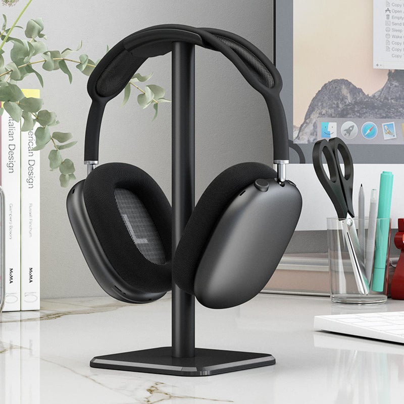 Pink Headphone Stand With TPU Tray Anti Slip Base Aluminum Support Bar Compact Desk Organizer - Image 4
