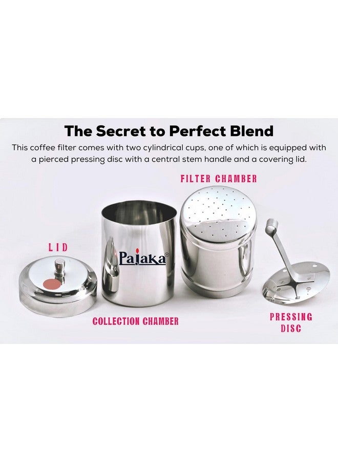PAJAKA PAJAKA Madras Kaapi Kappi Maker - Stainless Steel Drip Coffee Brewer for South Indian Filter Coffee, 200 ML Capacity, Medium Size, 2-4 Cup Mug Decoction Dripper for Home & Kitchen  - Image 2
