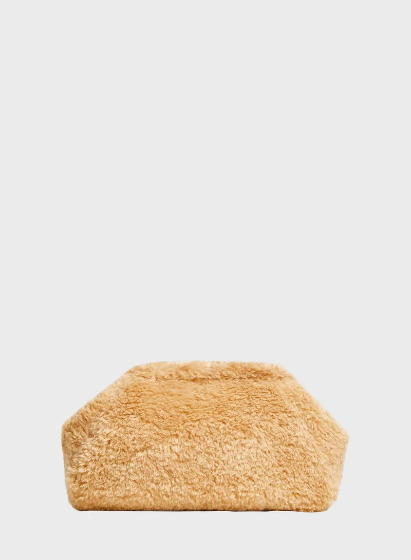 MANGO Faux Fur Hand Bag