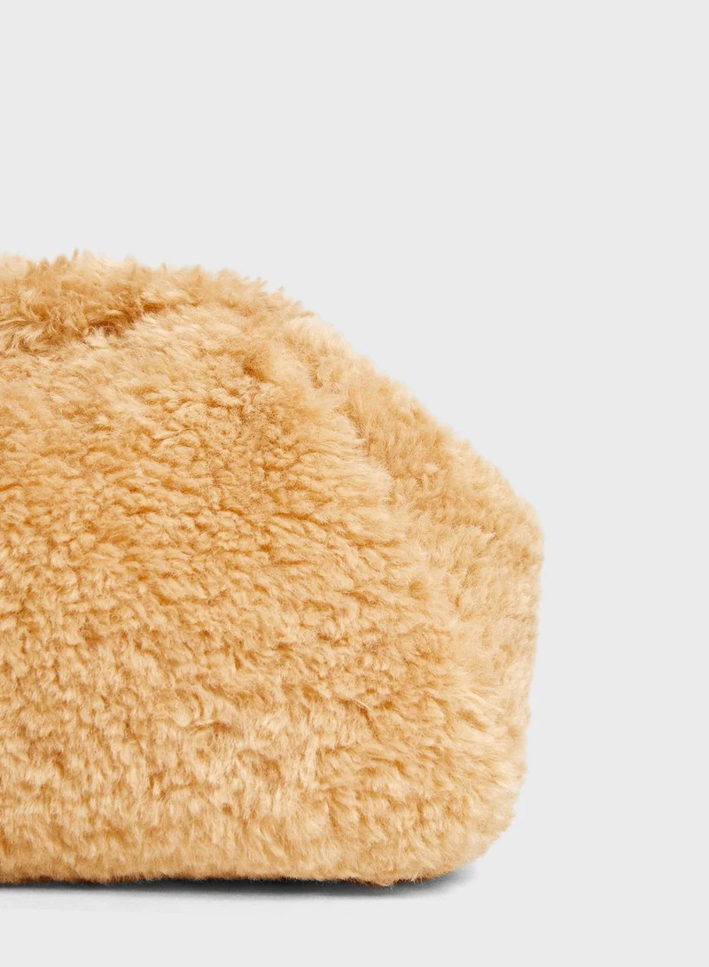 MANGO Faux Fur Hand Bag