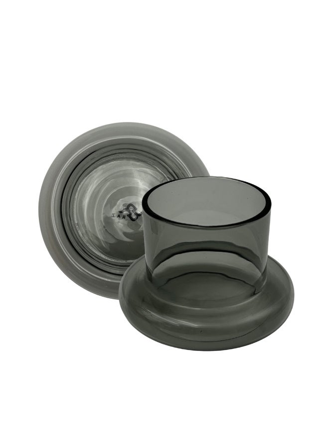 18-Piece Modern Borosilicate Teacups, Saucers, Teacup Lids – Minimalist, Heat-Resistant, Elegant Design (Smoky Gray)