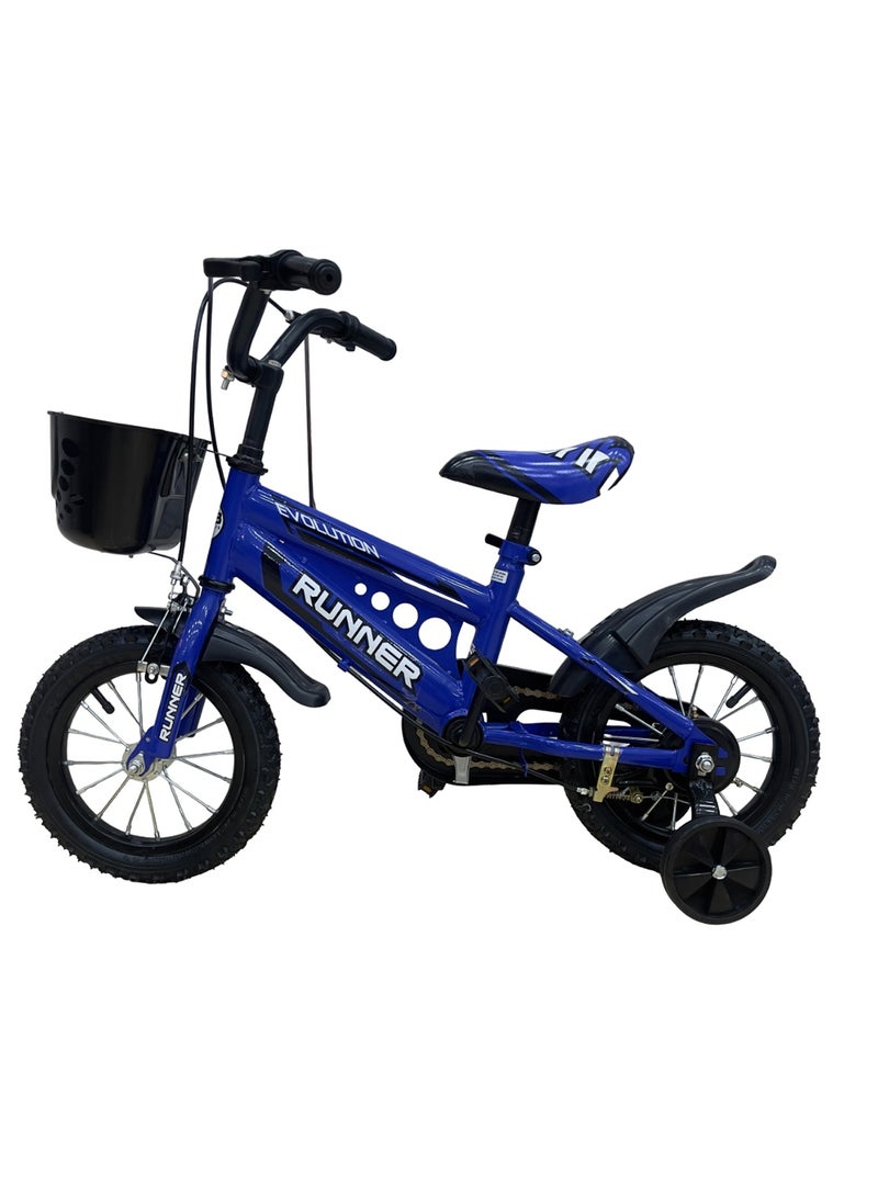 رانر دراجة فوكس للأطفال من رنر فوكس مع فرامل يدوية وسلة للأعمار من 3-8 سنوات، دراجات 12/16 بوصة مع عجلات تدريب ومصدات - Image 1