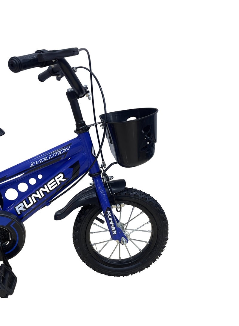 رانر دراجة فوكس للأطفال من رنر فوكس مع فرامل يدوية وسلة للأعمار من 3-8 سنوات، دراجات 12/16 بوصة مع عجلات تدريب ومصدات - Image 2