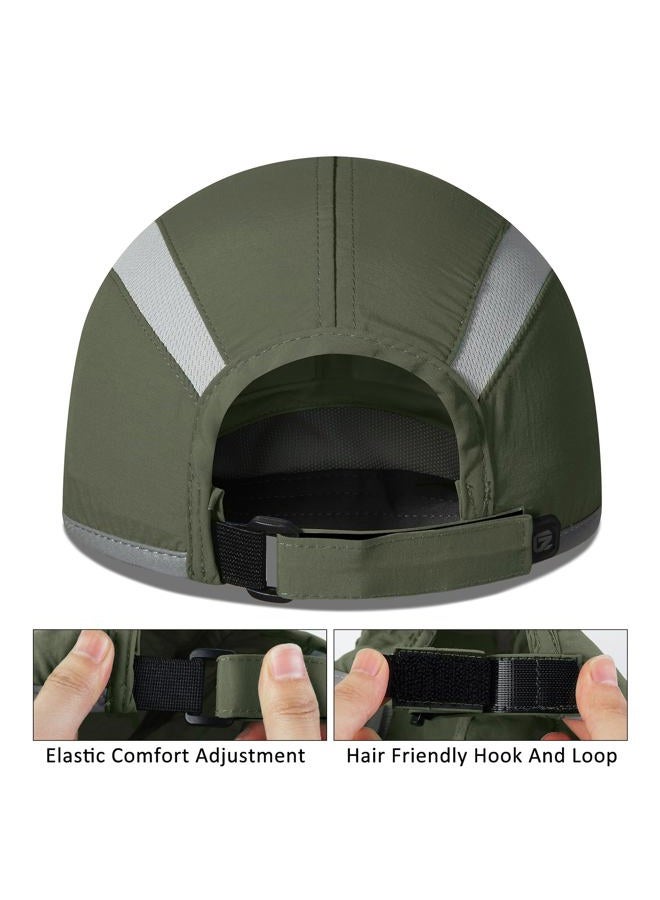 GADIEMKENSD Foldable Running Sports Hat Reflective Baseball Cap Quick Drying Hat for Men Woman Adjustable 50+ UPF Breathable Mesh Water Repellency Outdoor Race Performance Lightweight Army Green - Image 3