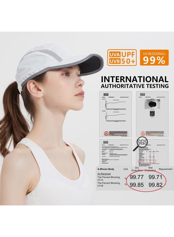 GADIEMKENSD Foldable Running Sports Hat Reflective Baseball Cap Quick Drying Hat for Men Woman Adjustable 50+ UPF Breathable Mesh Water Repellency Outdoor Race Performance Lightweight Army Green - Image 2