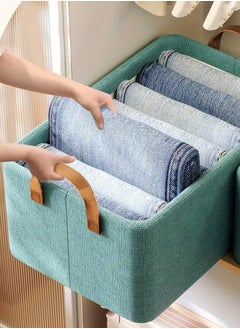 ZCM-HAPPY 2 Piece Cationic Fabric Wardrobe Quilt Storage Box with Steel Frame, Washable Space Saving Clothes Organizer for Home and Dormitory, Clothes Storage Box with Dustproof Cover (47x28x20 cm)  - Image 4