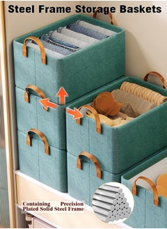 ZCM-HAPPY 2 Piece Cationic Fabric Wardrobe Quilt Storage Box with Steel Frame, Washable Space Saving Clothes Organizer for Home and Dormitory, Clothes Storage Box with Dustproof Cover (47x28x20 cm)  - Image 5