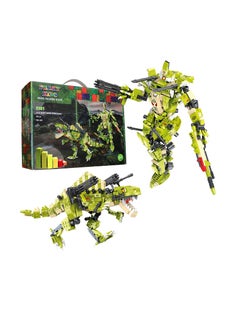 Dinosaur Transformer Model Building Blocks Collectible 3D Building Micro Mini Blocks Bricks Set Construction Learning & Educational DIY Stem Toy Engineering Kit Gift Toys for Boy