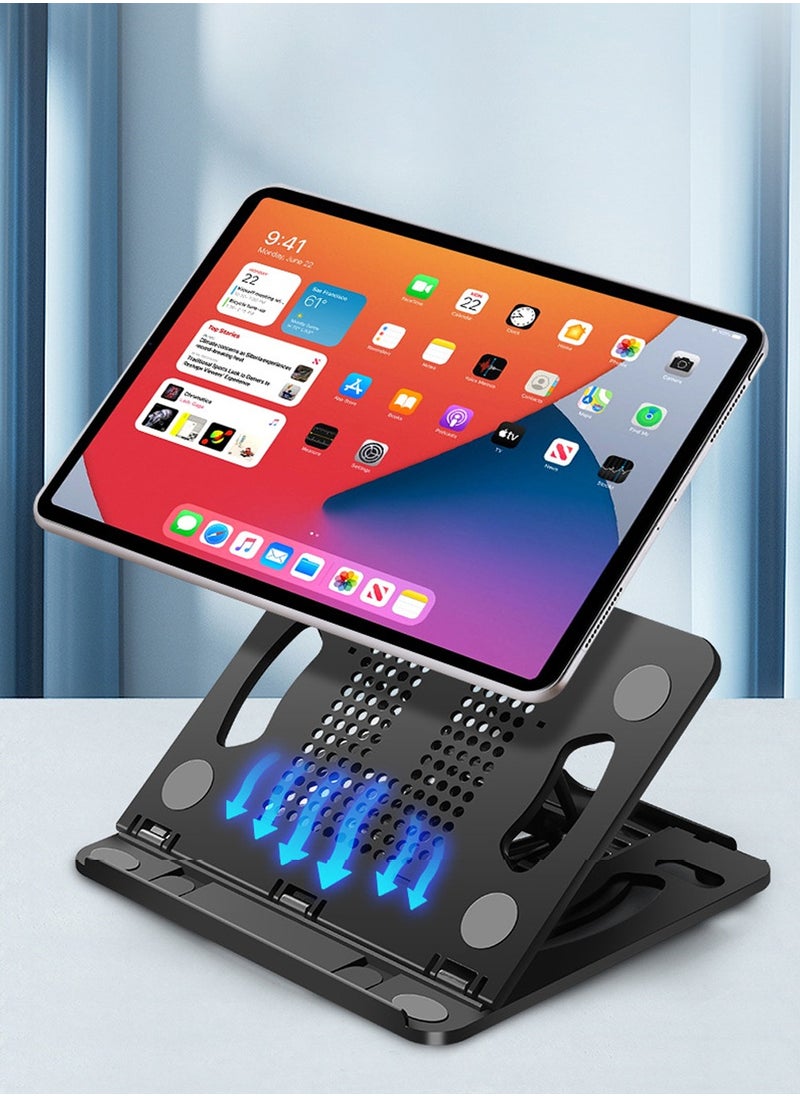 Laptop Stand, Grid Collapse Laptop Stand, Adjustable Computer Laptop Holder,Foldable and Portable Laptop Stand,Desktop Office Bracket,Compatible For Laptop Notebook Tablet Smartphone (Black)