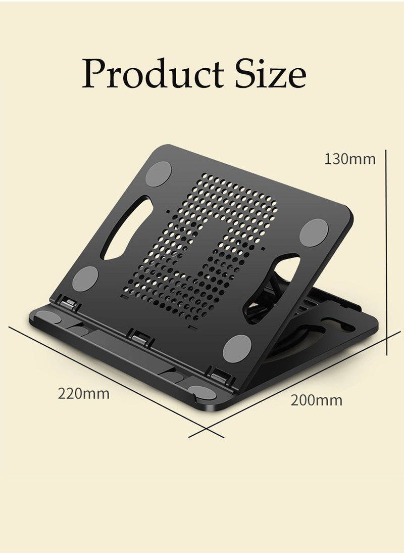 Laptop Stand, Grid Collapse Laptop Stand, Adjustable Computer Laptop Holder,Foldable and Portable Laptop Stand,Desktop Office Bracket,Compatible For Laptop Notebook Tablet Smartphone (Black)