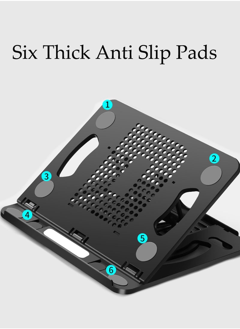 Laptop Stand, Grid Collapse Laptop Stand, Adjustable Computer Laptop Holder,Foldable and Portable Laptop Stand,Desktop Office Bracket,Compatible For Laptop Notebook Tablet Smartphone (Black)