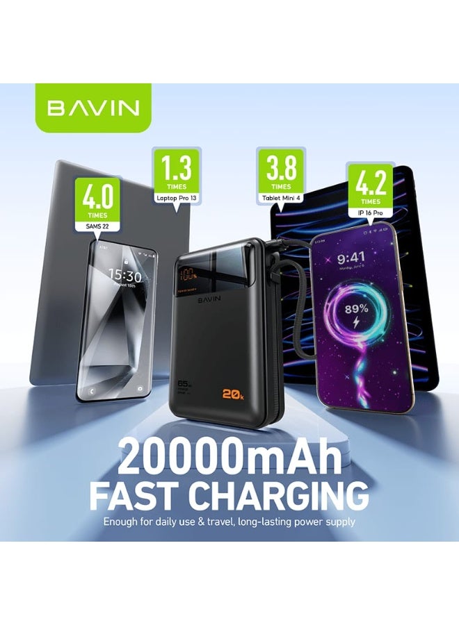 Bavin PC1188S 20000mAh Power Bank with 65W Fast Charging, Powerful and Suitable for Charging Laptops, Smartphones and Tablets - Image 5