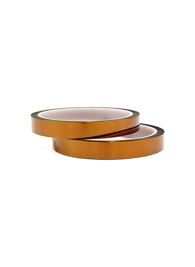 PROMASS - promass 2 Rolls 10mm X100ft Kapton Tape Sublimation Tape - for Heat Transfer Vinyl,3D Printers High Temperature Tape PCB Tape Heat Resistant Tape Heat Tape - Image 1