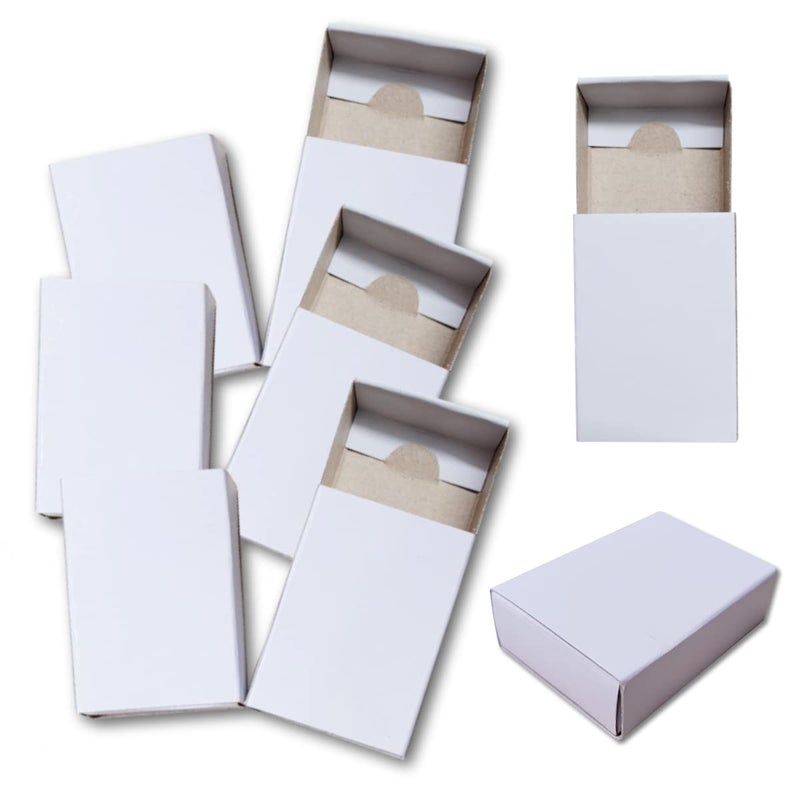Pack of 50 Plain White Card Craft Matchboxes for Arts Crafts Trinkets Advent Calendars and Wedding Favours  by Essential Arts