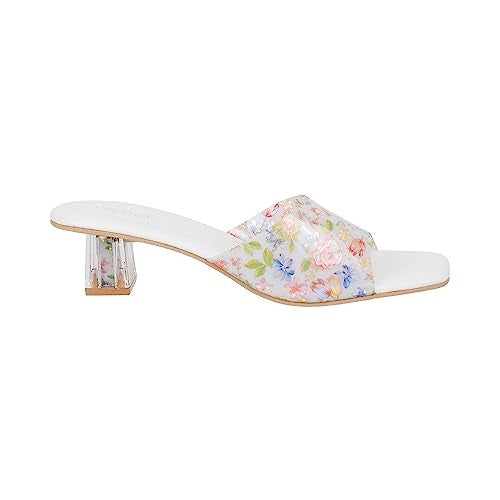 Metro Women White Block Heel Fashion Sandal UK/7 EU/40 (40-157) - Image 3