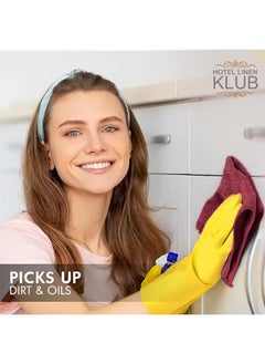 Hotel Linen Klub Hotel Linen Klub 10-Pack Microfiber Cleaning Cloths – Extra-Large, Ultra-Absorbent & Reusable Towels for Kitchen, Dishwashing & Multi-Purpose Cleaning (40 x 40 cm, Mixed Colors)  - Image 3