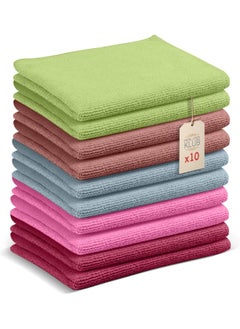 Hotel Linen Klub Hotel Linen Klub 10-Pack Microfiber Cleaning Cloths – Extra-Large, Ultra-Absorbent & Reusable Towels for Kitchen, Dishwashing & Multi-Purpose Cleaning (40 x 40 cm, Mixed Colors)  - Image 1
