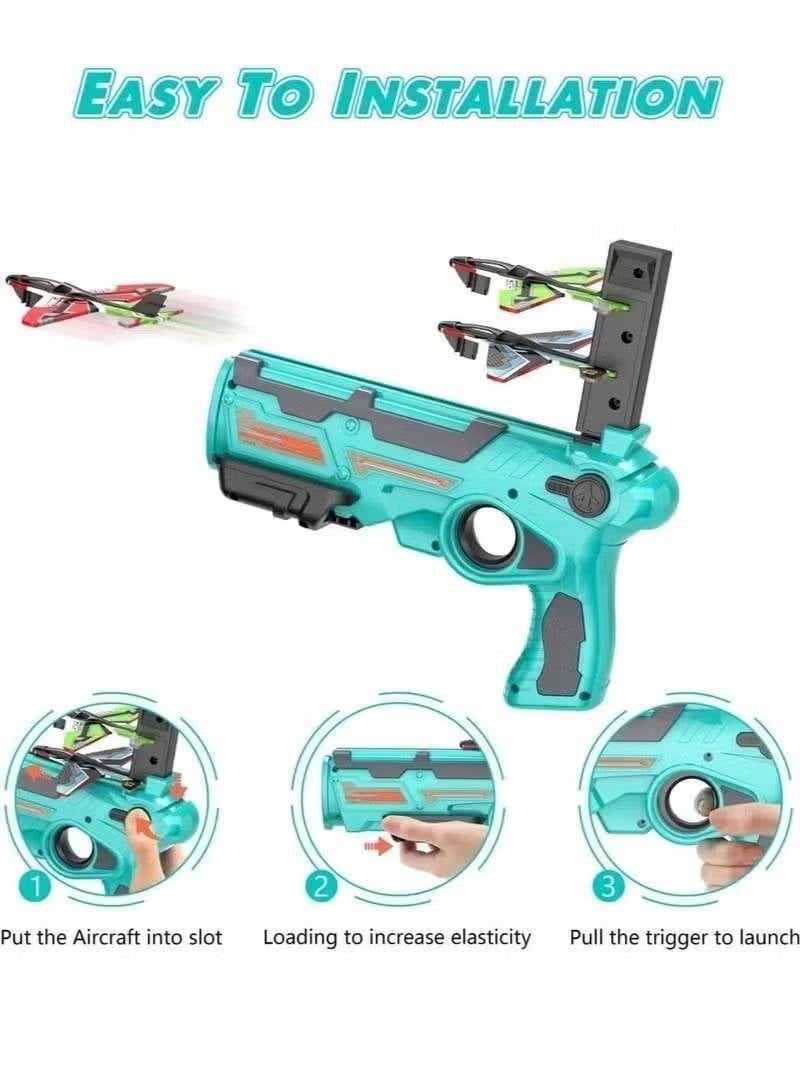 Airplane Launcher Gun Toy with 4 Foam Glider Planes - One-Click Catapult Shooter for Kids - Image 4