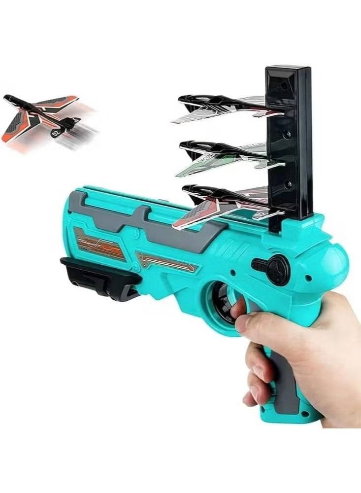Airplane Launcher Gun Toy with 4 Foam Glider Planes - One-Click Catapult Shooter for Kids - Image 1