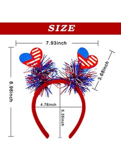 HOXIEYA Independence Day Headbands 4Th Of July Hair Band Patriotic Hair Band Holiday Party Gift Independence Day Hair Accessories American Flag Star Headpiece Headwear For Cosplay (Style 2)  - Image 2