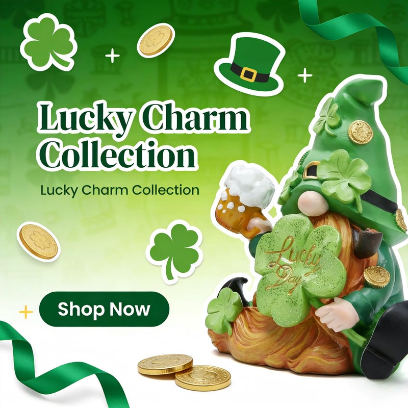 Hodao Green St Patrickâ€˜s Day Handmade Gnome 6" H Resin Standing Figurine for Spring-Irish Gnome Elf Scandinavian Yule Nordic Figurine Home Holiday Decorations Indoor Home Decor Green Gnome (Green) - Image 4