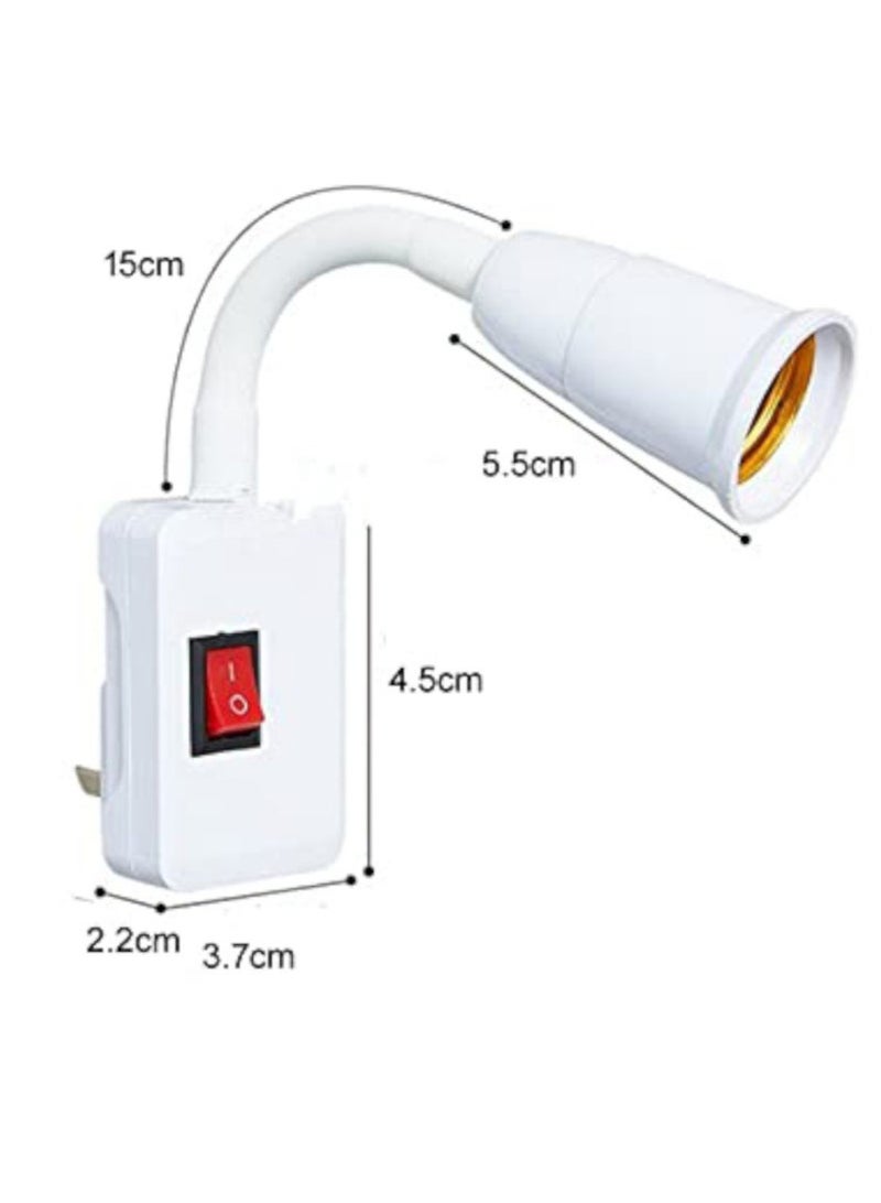 3pcs 360° Light Socket Adapter, E26/E27 Bulb Holder Extender with ON/OFF Switch for Desk Lamps, AC Bulb Socket Converter - Image 2