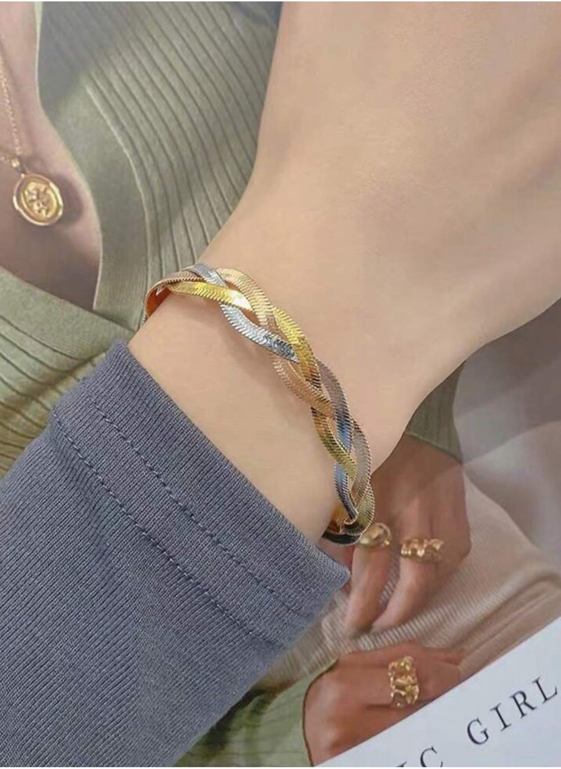 sixtyfour Elegant Mixed Color Stainless Steel Bracelet For Women  - Image 3